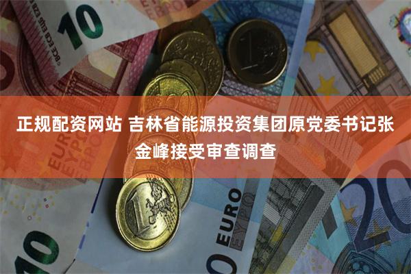 正规配资网站 吉林省能源投资集团原党委书记张金峰接受审查调查
