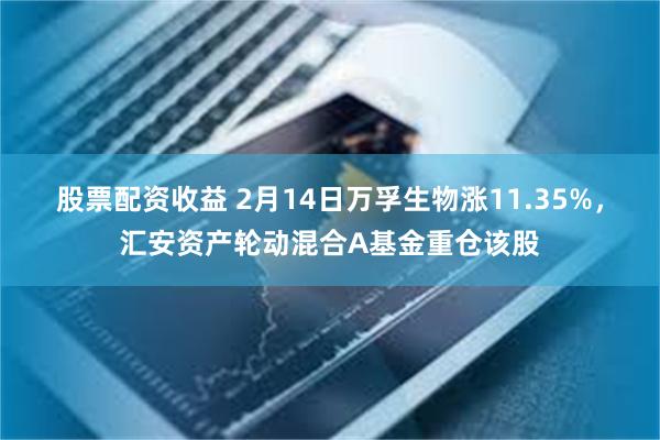 股票配资收益 2月14日万孚生物涨11.35%，汇安资产轮动混合A基金重仓该股