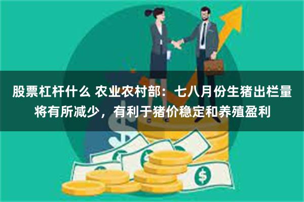 股票杠杆什么 农业农村部：七八月份生猪出栏量将有所减少，有利于猪价稳定和养殖盈利